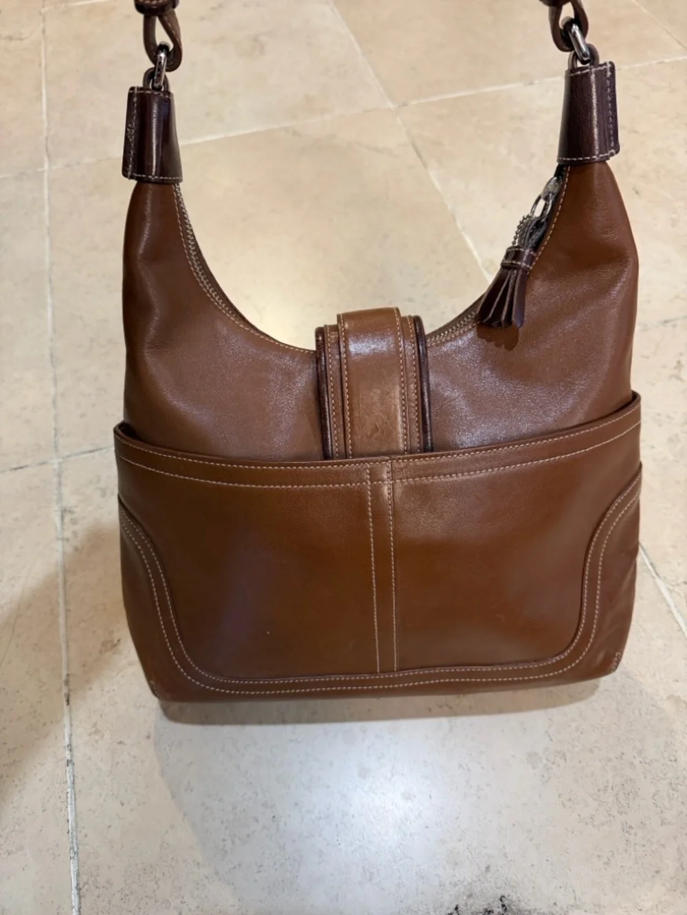 VTG Y2K COACH 7463 Hampton Soho Hobo Brown Leather Shoulder Bag Purse w/ Tag - Picture 5 of 7